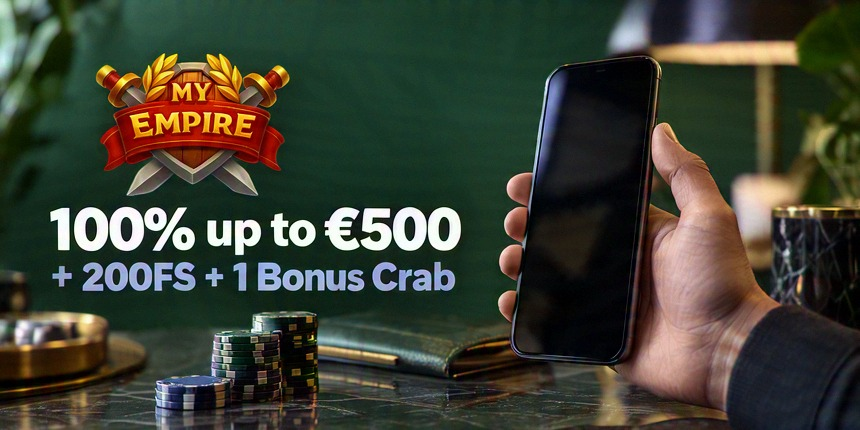 Neteller MyEmpire 100% up to €500 + 200FS + 1 Bonus Crab
